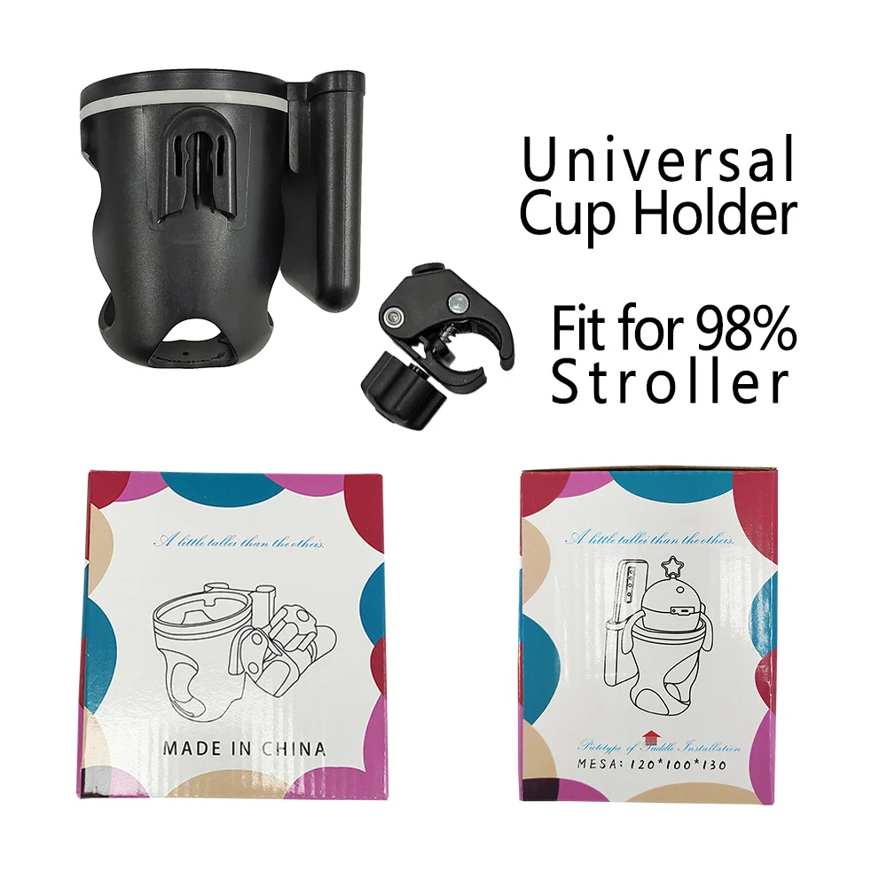 Baby Stroller Cup Phone Holder Universal Milk Bottle Holder With Mobile Phone Case Carriage Bicycle Accessories 360 Rotatable baby stroller accessories gadgets