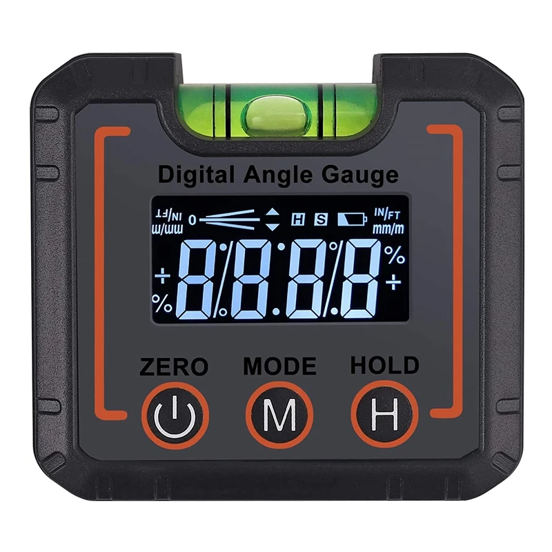 

Digital Angle Finder netic & Level Bubble Vial 490 Degree Angle Gauge Inclinometer Protractor Upgraded VA LCD Display