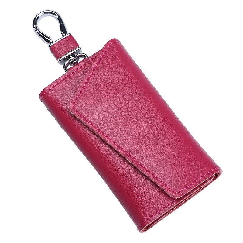 rose Personalised Key Case Free Engraving Name Leather Key Bags - Цвет: rose