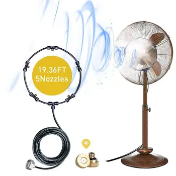 

Portable Mist Fan Ring Kit Water Sprayer Mist Fog Machine Fan Ring Cooling System For Outdoor Patio Garden Greenhouse Cooling