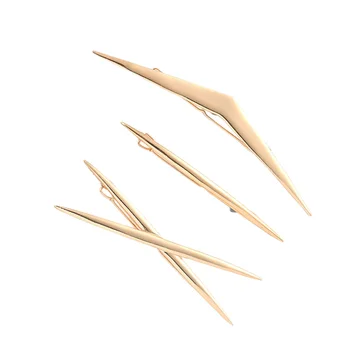 

1 Set of 3pcs Geometric Hair Clips Chic Alloy Simple Hairpin Hair Clamps for Women Girls