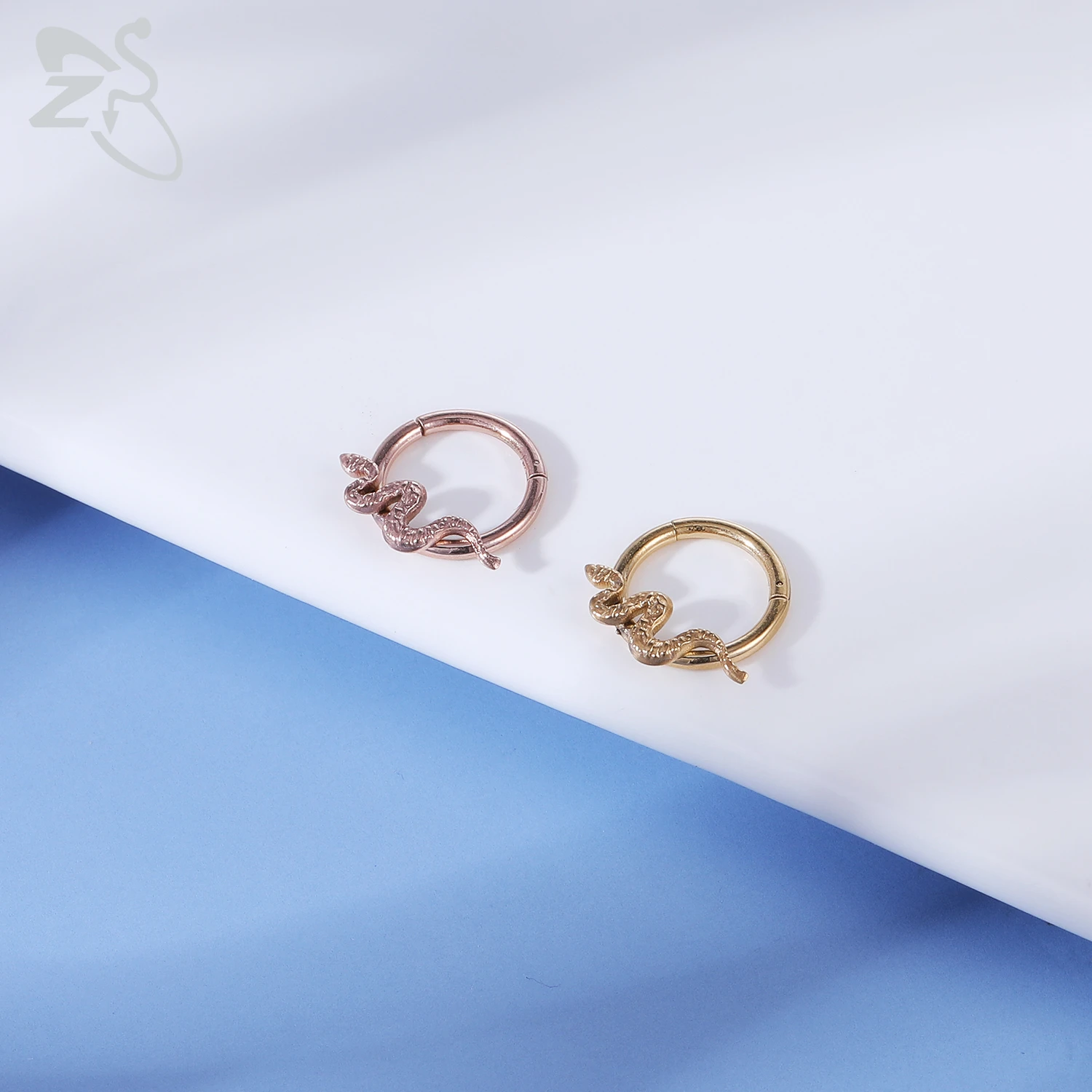 ZS 1 PC Snake Stainless Steel Nose Ring Unisex 4 Colors Punk Septum Clicker 16G Ear Tragus Cartilage Daith Piercing Jewelry 8MM ZS 1 PC Snake Stainless Steel Nose Ring Unisex 4 Colors Punk Septum Clicker 16G Ear Tragus Cartilage Daith Piercing Jewelry 8MM