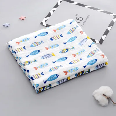 Baby Muslin Swaddles Soft Newborn Blankets Bath Quilt Gauze Cotton Infant Wrap Sleepsack Play Mat Baby Deken - Цвет: 13