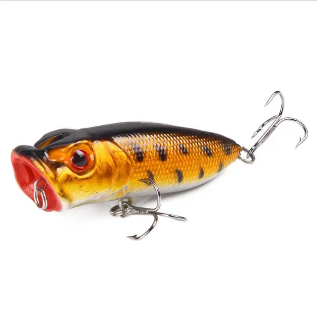 1 Pcs Fishing Lures 65mm/10g5 Topwater Popper Bait 5 Color Hard Bait Artificial Wobblers Plastic Fishing Tackle with 6# Hooks 3