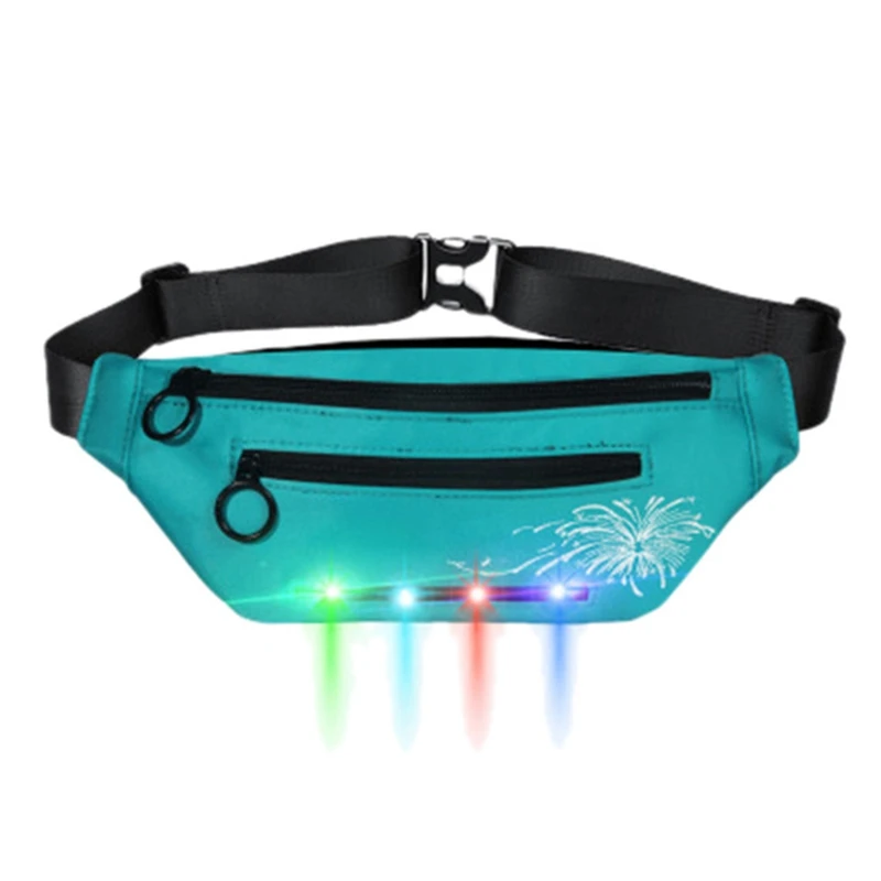 

Unisex Waist Bag Outdoor Fashion Sports and Leisure Fanny Pack Led Flash Pockets Hiking Phone Belt Bag