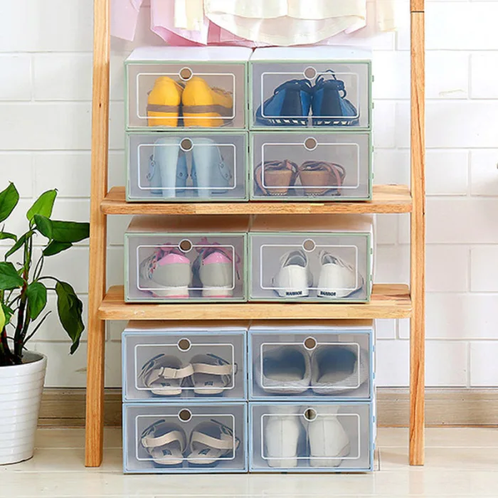 Прозрачный ящик пластиковая коробка для обуви Флип Дизайн двойной обуви стойка для хранения обуви артефакт домашнего хранения инструмент LE66