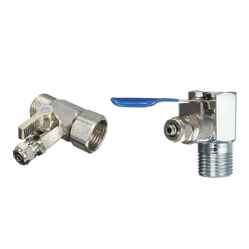 

2 Pcs 1/2Inch To 1/4Inch RO Feed Water Adapter Ball Valve Faucet Tap Feed Reverse Osmosis Blue & Silver
