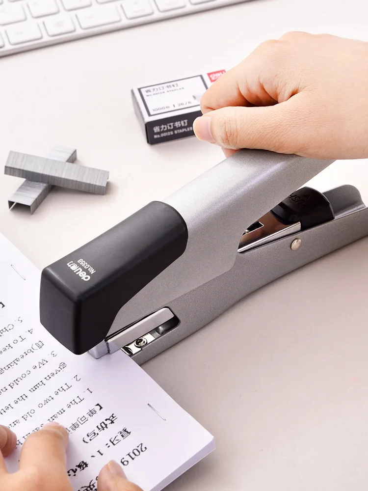 Deli 0358 Effortless Type Hand-Held Stapler 12 Universal Convention Stapler Multi-functional Binding Stapler