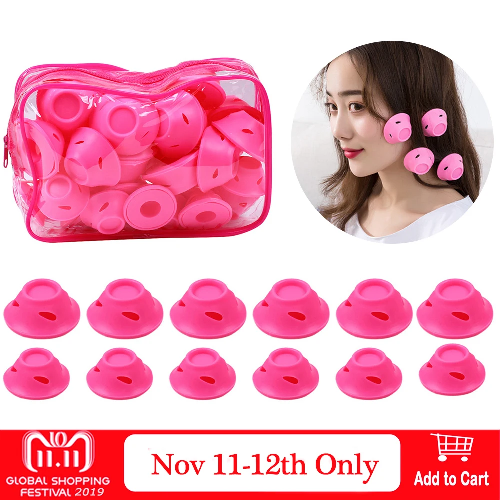 

40pcs Silicone Hair Curlers Hair Curler Roller No Damage Hair Curler Sleep Hair Style Tools with Clear Bag No Heat Hair Curlers