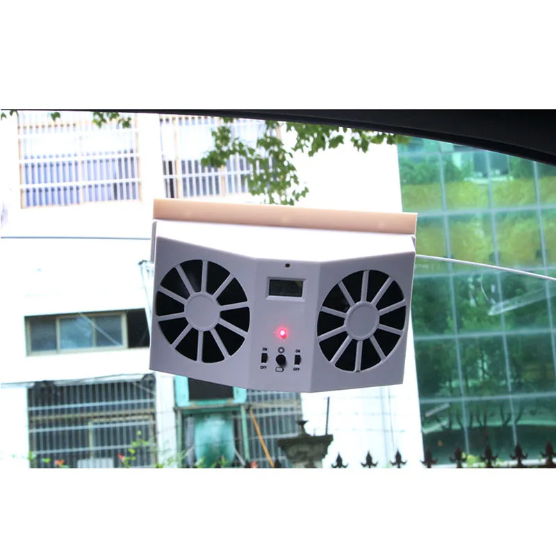 Автомобильный вентилятор на солнечной энергии ed для выхлопа, автомобильный охладитель для грилей, вентилятор для вентиляции, двухрежимный источник питания, мощный 2 цвета
