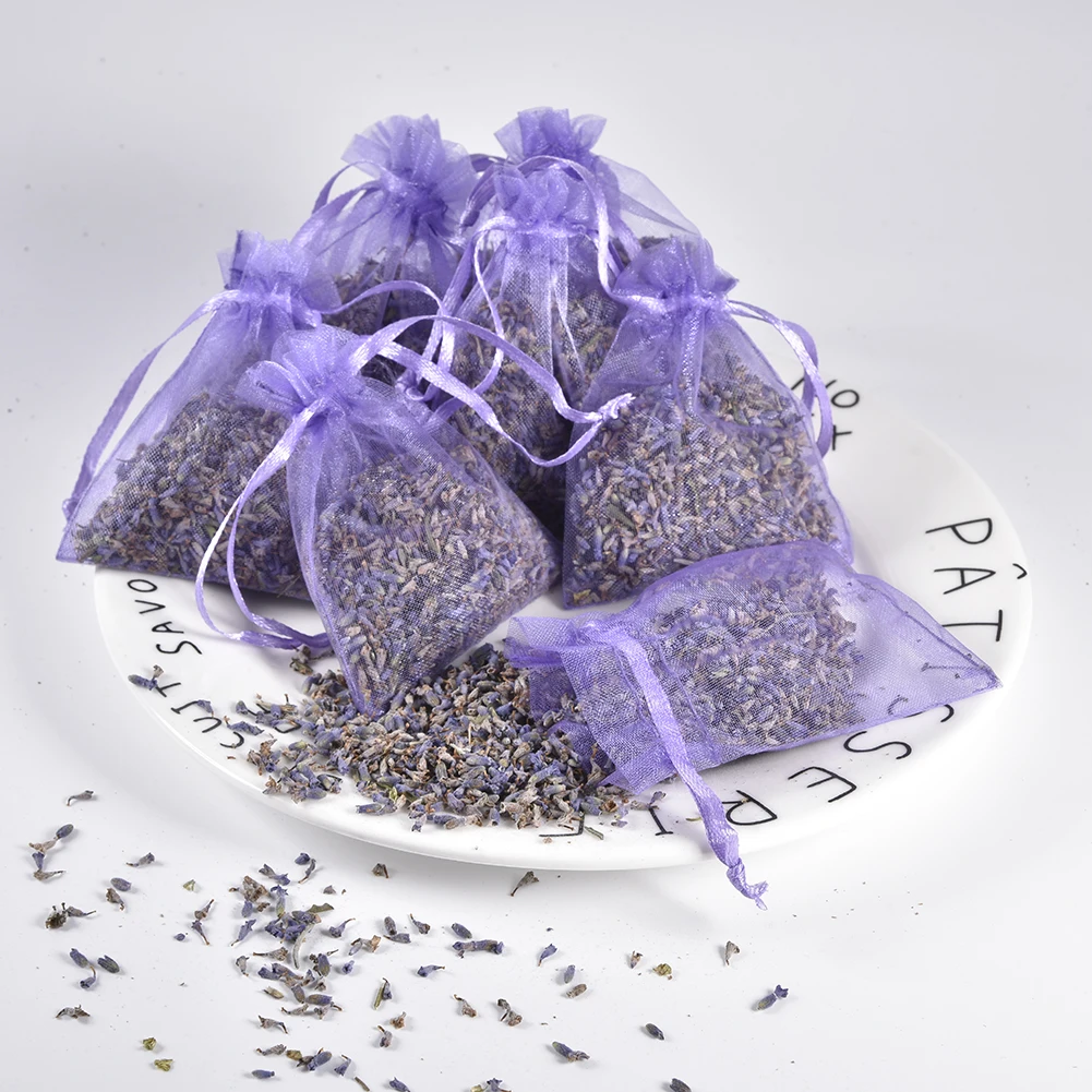 15Pcs Lavender Scented Sachets Bag Organza Bags Dried Flower Sachet Flower Buds Bags Aromatherapy Car Room Air Refreshing Sachet