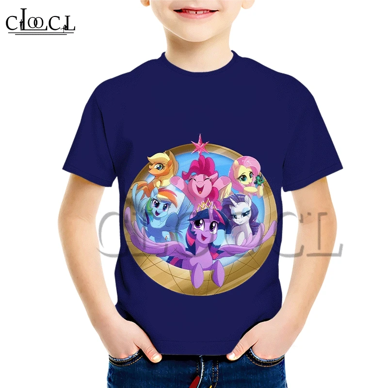 Футболка CLOOCL My Little Pony модная детская футболка с 3D принтом в Корейском стиле