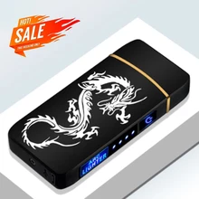 Mini Doppel Elektrische Leichter USB Lade Touch Control Tragbare Winddicht Mit Led-betriebsanzeige Zigarette Zubehör