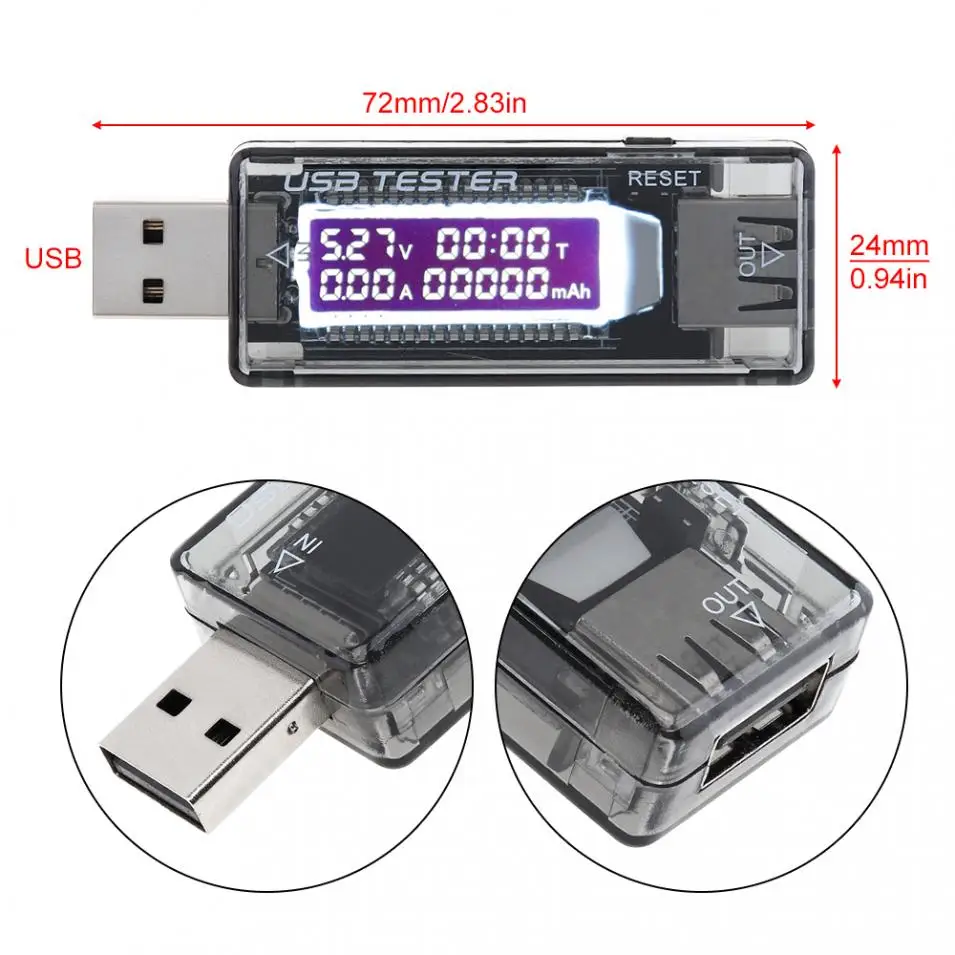 Тестер батареи 4V to20V 0A до 3A USB зарядное устройство мощность батарея Емкость тестер напряжение измеритель тока