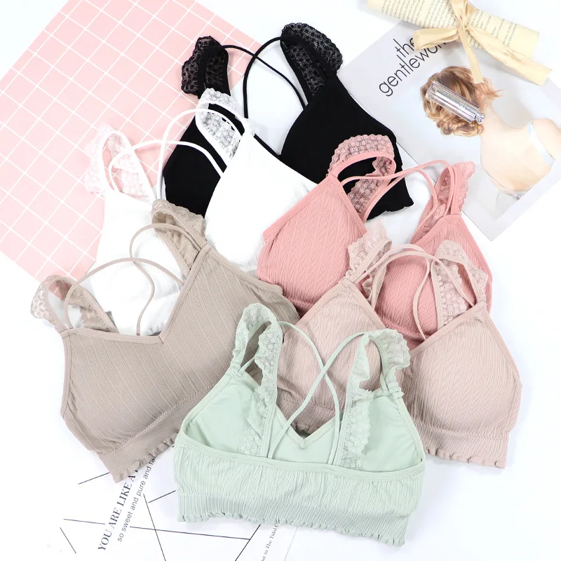 Sexy New Style Bra Woman Seamless Lace Wrapped Bralette Without Underwire Ring Beautiful Back Sleeping Sports Brassiere Femme | Женская