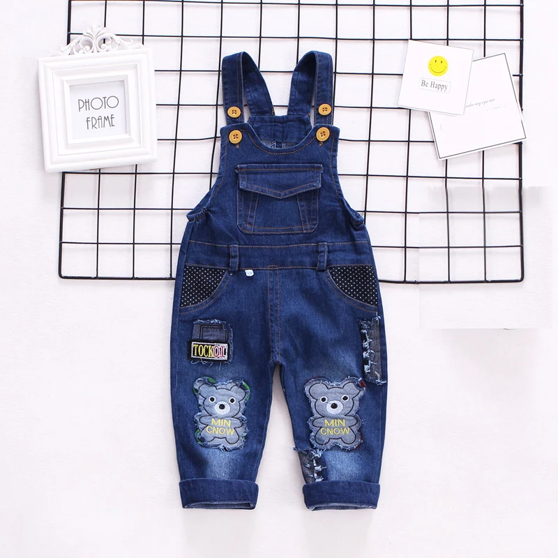  IENENS 1-3Y Baby Boys Girl Jeans Overalls Dungarees Toddler Infant Denim Long Pants Kids Boy Jeans 