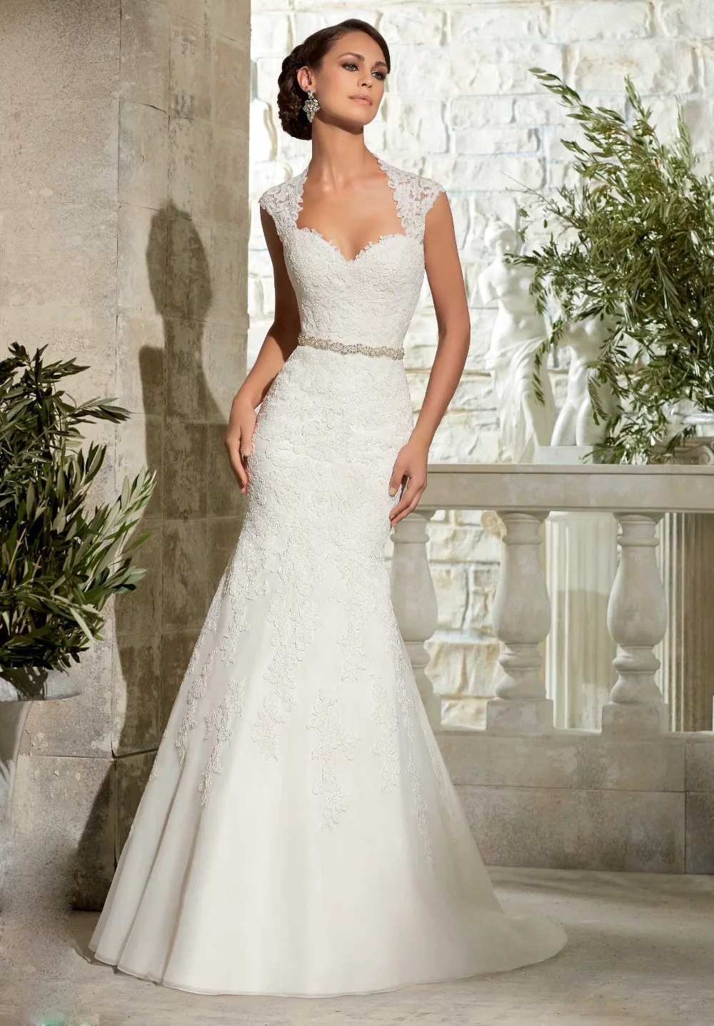 

Sweetheart Organza Vestido De Novia Open Back Cap Sleeve Sweep Train 2018 Mermaid Bridal Gown mother of the bride dresses