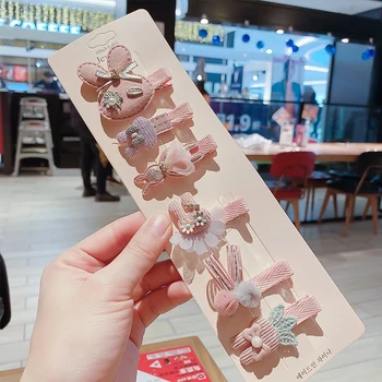 

Girl Baby Princess Hair Accessories Cartoon Hairpin Side Clip Headdress 6Pcs Set Ins
