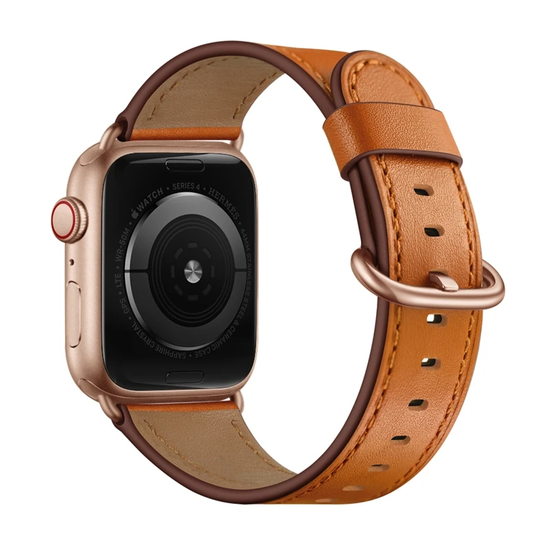 Atmoсферическая Петля из натуральной кожи для apple watch ремешок 38 мм iwatch 44 40 серия 5 4 3 2
