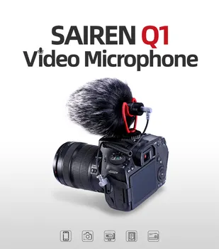 

SAIREN VM Q1 3.5MM Microphone Shotgun Video Record Interview Vlog Youtube Mic for i Phone Android Smartphone DSLR Camera Gimbal
