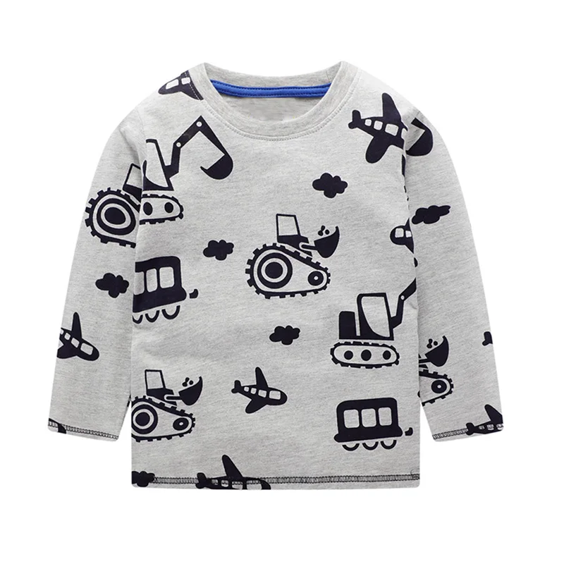 Футболки для мальчиков детская одежда г., брендовая рубашка для маленьких мальчиков детские топы для мальчиков с изображением животных, одежда рубашка и футболки для малышей от 2 до 7 лет - Цвет: Небесно-голубой