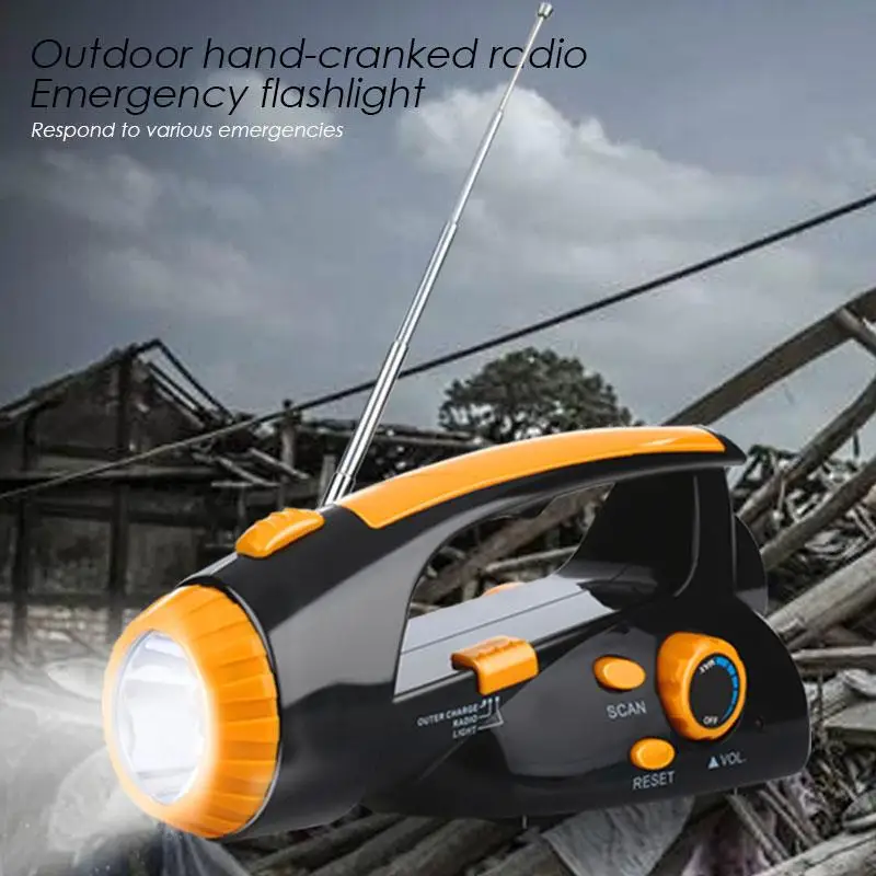 Best Offer of  Hand Flashlight Durable 3 LED ABS Yellow Black Radio Outdoors Take Walk Tactical Flashlight Explore