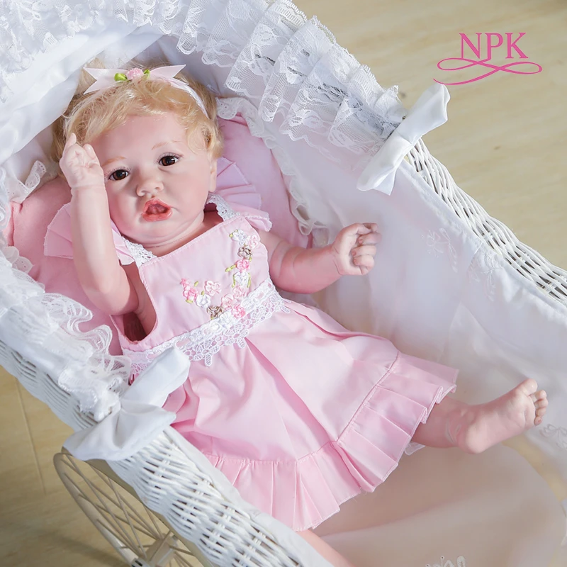 Npk 55cm Flexible Saskia Popular Boneca Bebe Menina Corpo Silicone Full Body Soft Silicone Reborn Baby Girl Blond Short Hair Dolls Aliexpress