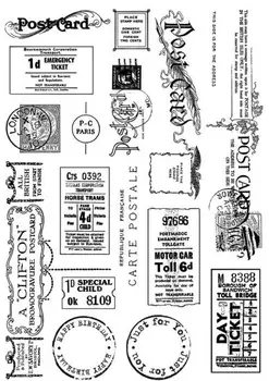 

Vintage Tickets and Postmarks / Clear Silicone Stamp/Seal for DIY scrapbooking/photo album Decorative clear stamp M1388