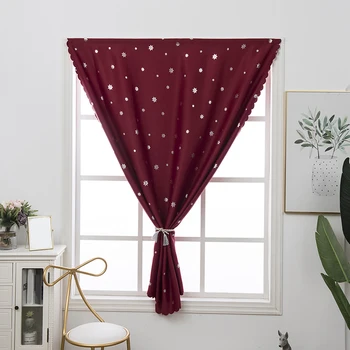 

Modern Window Velcro Curtains For Living Room Bedroom Hot Silver Stars Blackout Curtains Beige Blue Red Pink Panel Drapes