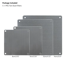 

5PCS Computer Cooler Cuttable Black PVC PC Fan Dust Filter Dustproof Case Computer Mesh Cooling Ultra Fine Dustproof Cover
