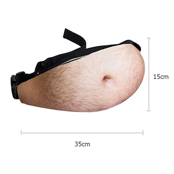 

3D woman Belly Pockets Belt Bag PU Novelty Men Beer Belly Waist Bag Travel Phone Anti-theft Organizer Waist Package