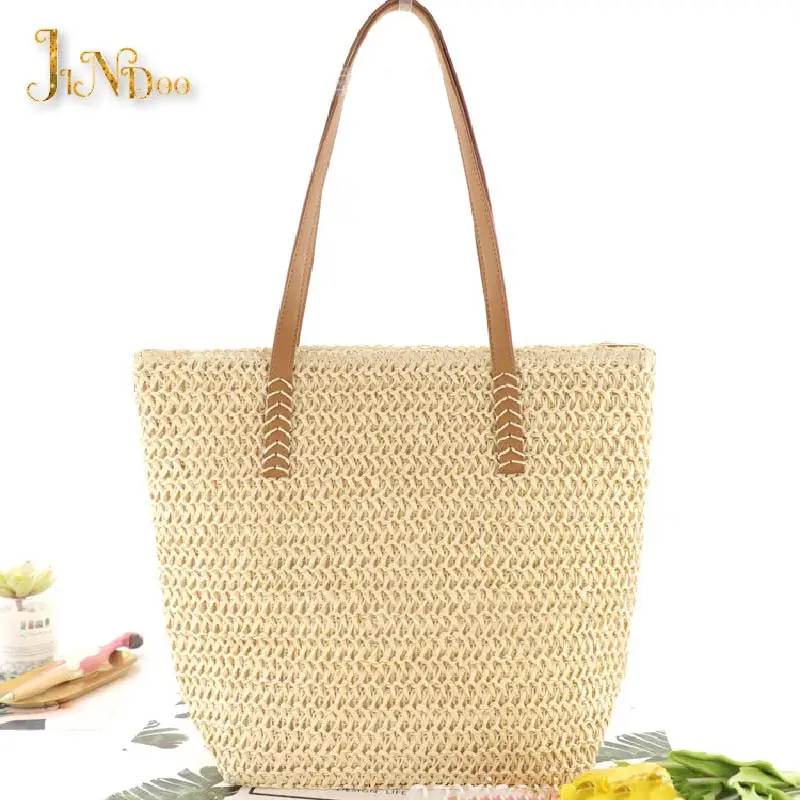 Summer Beach Tote Bag Women Bohemian Wind Women's Bag Trend 2021 Shopper Tote Pure Simple Travel Makeup Bag Female Purse Handbag