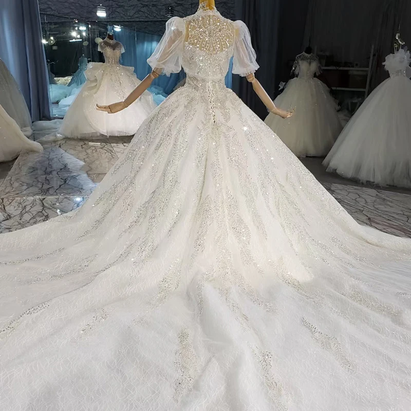 HTL2208 Civil plus size wedding dress luxury vintage ball gown Boat Neck wedding dresses for bride свадебное платье 2021 2