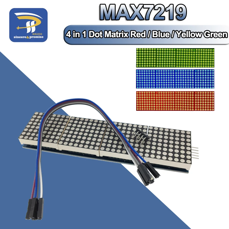 Бесплатная доставка! Модуль точечной матрицы MAX7219 для микроконтроллера Arduino 4 в