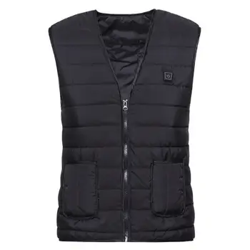 

2019 New Men Women Electric Heated Vest Heating Waistcoat USB Heater Thermal Warm Carbon Fiber Feather Winter Jacket dropship