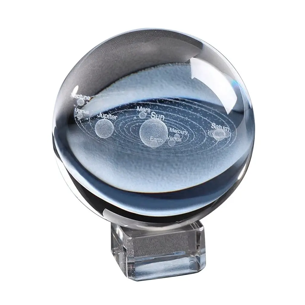 Solar System Crystal Ball Planets Glass Laser Engraved Globe Miniature Model Home Decor Astronomy Gift Ornament | Дом и сад