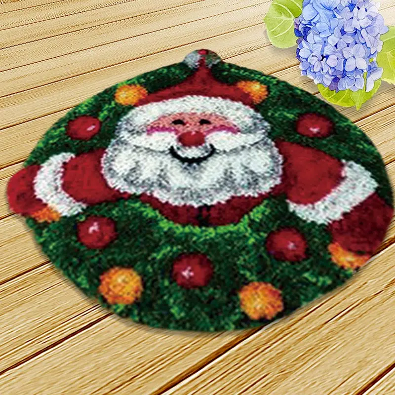 

Christmas Latch Hook Cushion Pillow Embroidery Rug Kits Carpet Handmade Unfinished Needlework Crocheting Rug Mat Latch Hook F