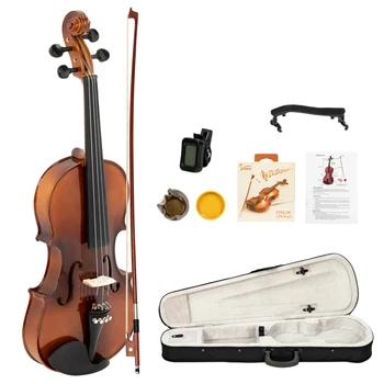 

Glarry GV303 Violin spruce 4/4 Ebony Fittings Bright Matte Violin High Quality Violin with 4 integrated fine tuners for Beginner