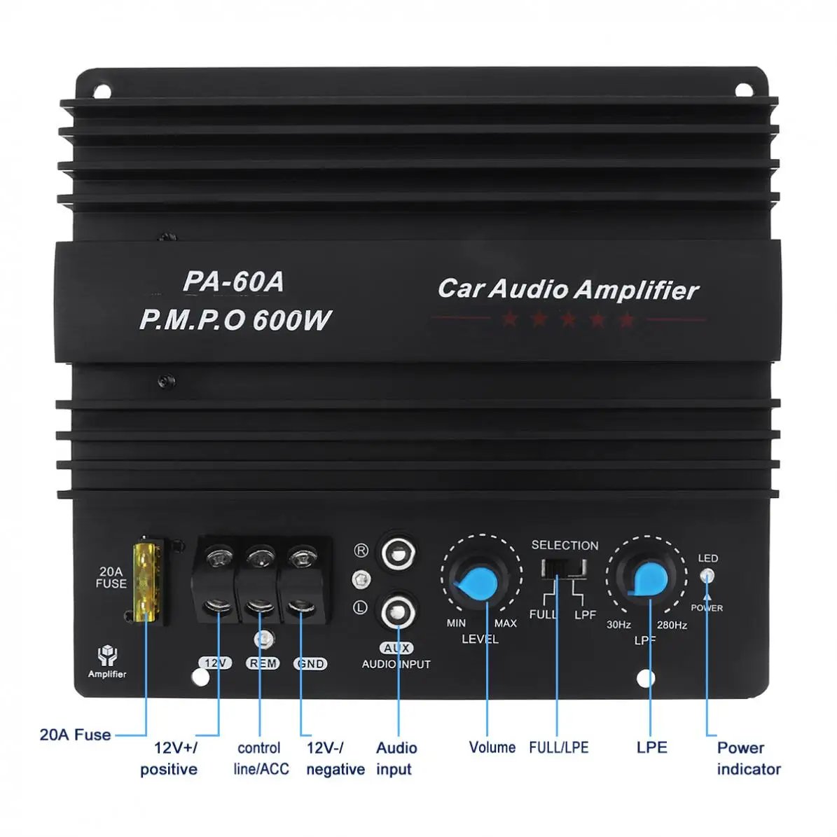 12V 600W Universal Car Audio Amplifier Board Speaker Subwoofer Board Bass Module High Power Mono Channel Lossless Accessories