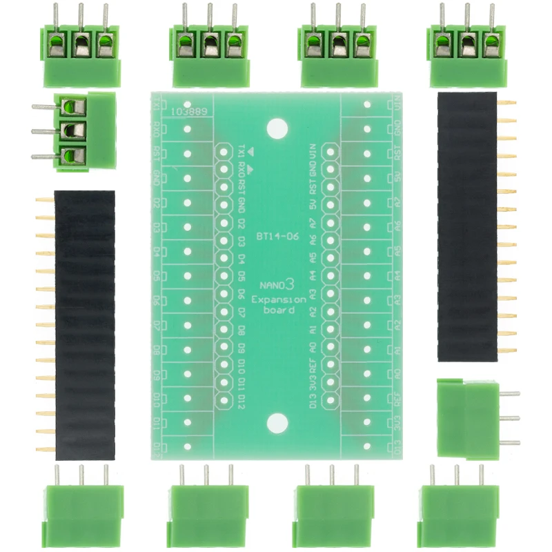 NANO V3.0 3.0 Controller Terminal Adapter Expansion Board IO Shield Simple Extension Plate For Arduino AVR ATMEGA328P 5pcs | Электронные