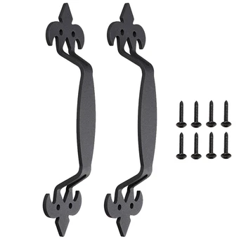 

2 Pcs 11 inch Sliding Barn Door Handle Vintage Pull Set for Gate Kitchen Furniture Cabinet Closet Drawer