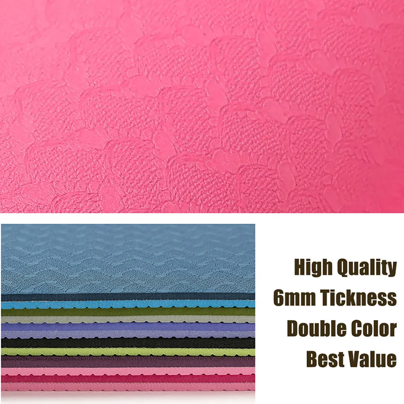 Aidenkid beginner 6 mm thick green non-toxic and tasteless TPE fitness yoga mat home non-slip dance practice mat 183cm*61cm