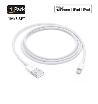 

1 Pack iPhone Charger, Xcentz Apple MFi Certified Lightning Cable Nylon Braided High-Speed Data Sync Cord with Metal Connector