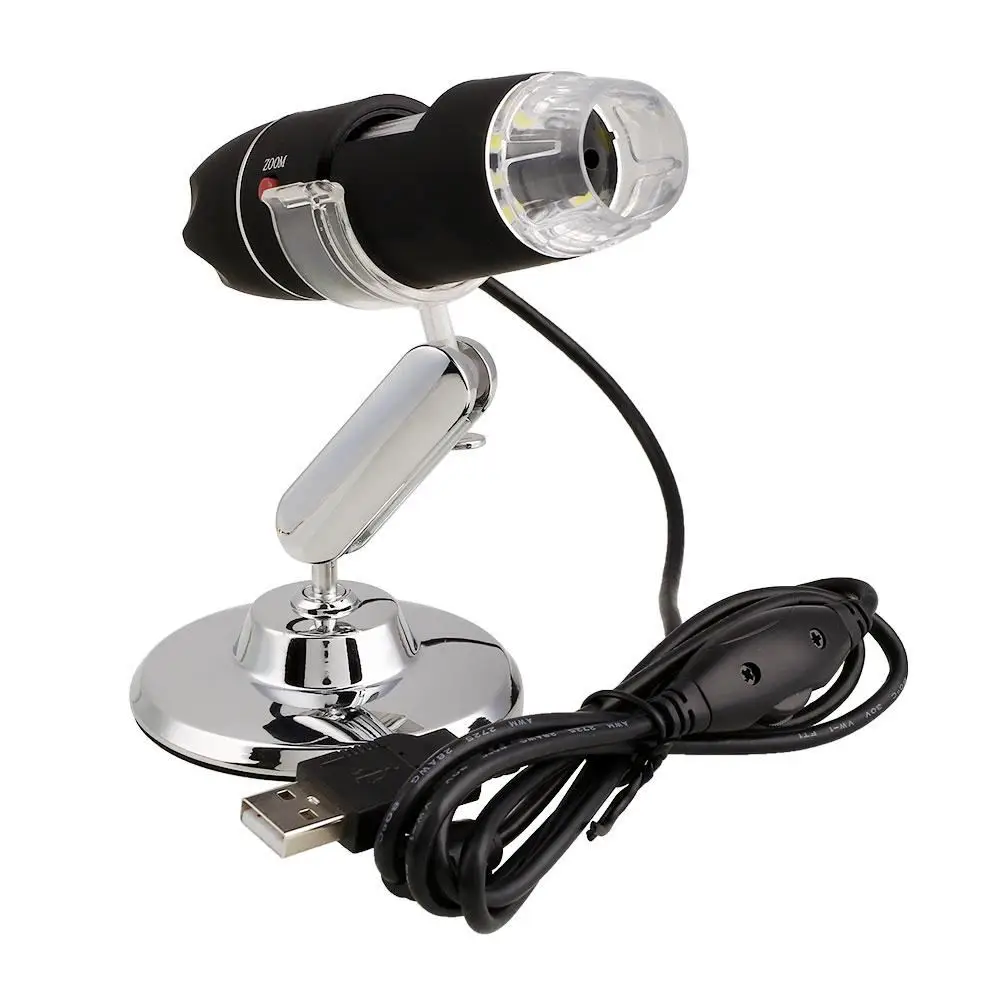1000X 8LED USB цифровой микроскоп зум Видео камера лупа+ подставка