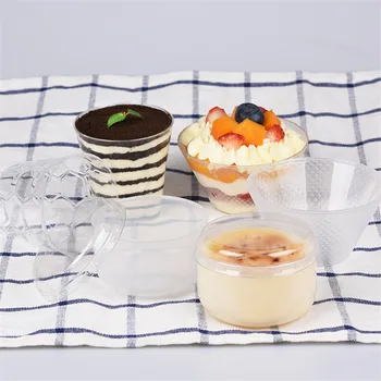 

50pcs Net red baking decoration plastic cups wedding birthday party favors pudding jelly ice cream cake yogurt transparent cups