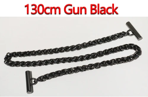 130cm Gun Black DIY 6 мм золото, серебро, пистолет черный, покрытие бронзового металла замена цепи плечевые ремни для маленькой сумки ручка с OT застежками - Цвет: 130cm Gun Black