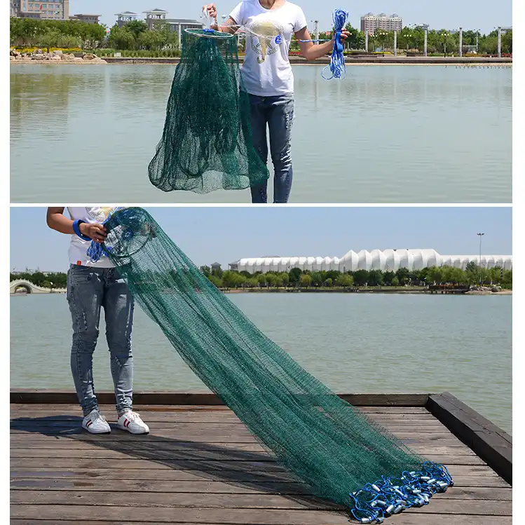 throwing a cast net with a ring