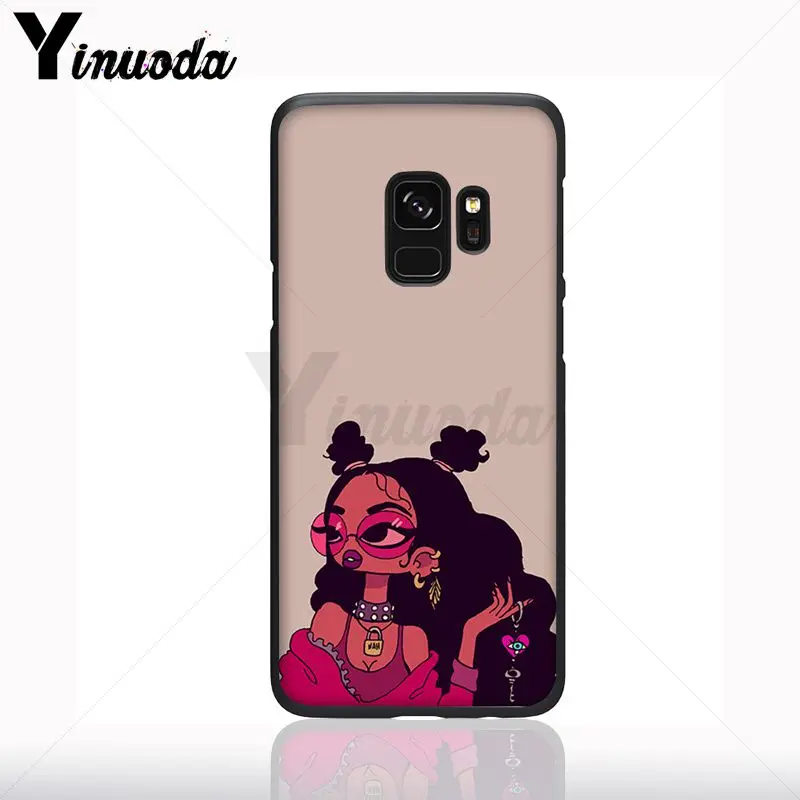 Melanin Poppin Gadis Hitam Hitam Lembut Ponsel Case untuk Samsung Galaxy S10plus S9 S8plus S10e A50 A70 A10 Ponsel