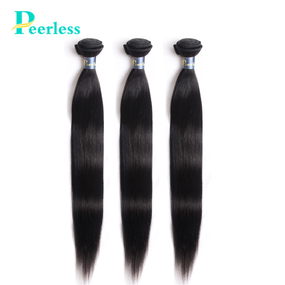

PEERLESS Virgin Hair Weave Malaysian Straight Bundles 3 Pcs 100% Raw Human Hair Extension Natural Color Free Shipping