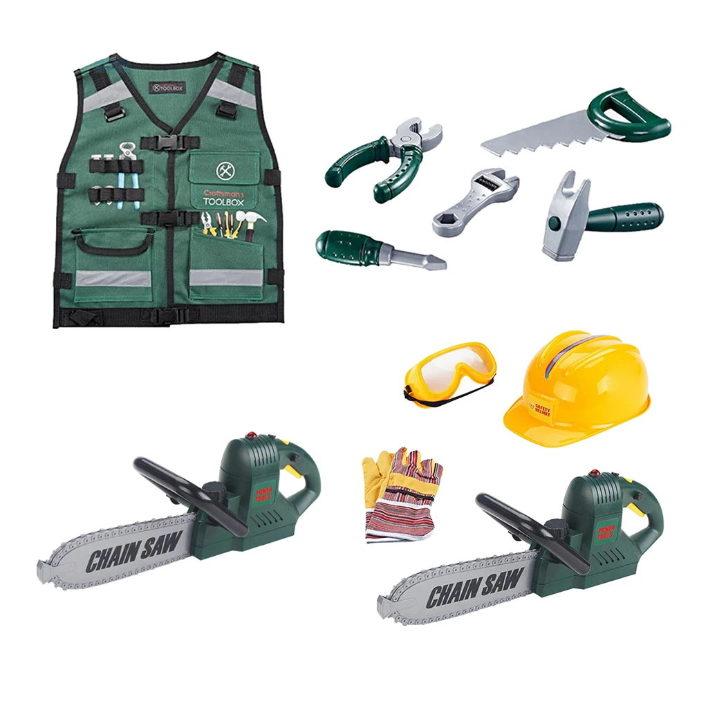 Pretend Play Engineer Kids DIY Lawn Repair Tools Dress Up for Boys and Girls